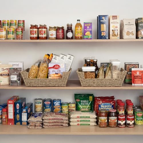 StorageWorks Pantry Baskets for Organizing, Woven Baskets, Seagrass - Image 6