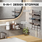Wall-Mounted Hair Dryer Holder Styling Tool Organizer 4-Shelf Storage Wire Basket with Hook Heat Safe Rack for Hair-Straighteners,Curling Wands,Flat Iron,Perfume,Cabinet Door Bathroom Kitchen - Image 5