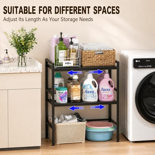 Expandable Metal Storage Shelves, Adjustable Kitchen Shelving Unit Rack - Image 6