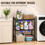 Expandable Metal Storage Shelves, Adjustable Kitchen Shelving Unit Rack - Image 6
