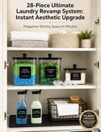 Laundry Organizer Containers with 20IN Super Large Non-Slip Mat Set - Clear Storage Containers for Laundry Room Organization, Includes 20 Waterproof Labels, Space-Saving for Small Cabinets - Image 5
