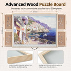 ALL4JIG 2000 Pieces 2-in-1 Tilting&Rotating Puzzle Board for Adults,Wooden Jigsaw Puzzle Table with 4 Drawers, 28.5 "x40.16 Portable Board with Lazy Susan and Cover,with a Tabletop Easel-Style Tilt - Image 2