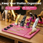 Magnetic Barber Mat for Clippers – 4 Magnets, Anti-Slip Heat-Resistant Silicone Pad, Barber Station Organizer with Tool Slots & Textured Zones for Hairstylist Salon Home - Image 5