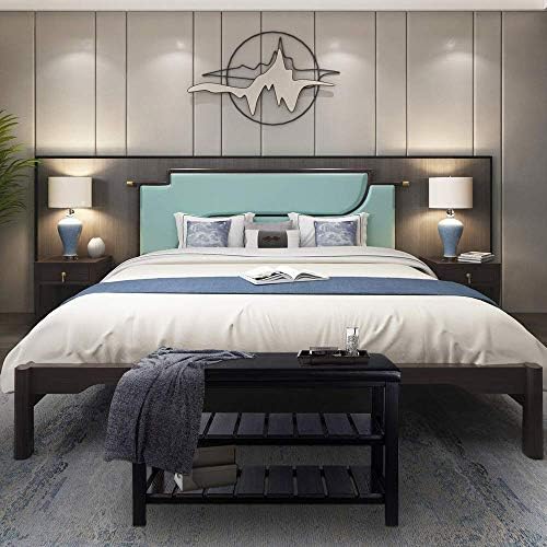 Finnhomy 3-Tier Shoe Rack Bench Cushion. Holds Up to 400 lb Rack, for Entryway, Bedroom, Hallway, Accent Furniturn, Elegant Black Wood - Image 6