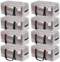 VTSVTS 8 Pack Extra Heavy Duty Large Moving Bags with Comfortable Handle & Strong Zipper,Storage Totes for Space Saving Moving Storage College Supplies Alternative to Moving Box,Clear by VTSVTS