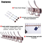 Dseap Coat Rack Wall Mount - 29.5” Long 8-Tri-Hooks Heavy Duty Coat Hanger Rail Wall Hooks for Hanging Coats Hats Clothing Clothes Purse Mudroom Entryway, Pack of 2 - Image 7