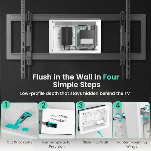 ynVISION.DESIGN 9" Recessed in-Wall Media Box for Clean TV Install, 4 Pack - Image 4