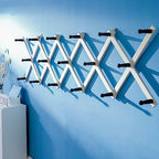 SKOLOO Hat Rack for Wall with 17 Hooks, Solid Wooden, Modern, Expandable Coat Rack Wall Mount for Coats, Hats, Bags, Baseball Caps, Black on White - Image 3