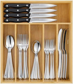 49-Piece Silverware Set with Bamboo Organizer,Flatware Utensil Set for 8 by Csoravist