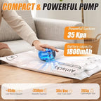 Travel Vacuum Bags with Rechargeable Pump, 16 Pack Compression Packing Bags with 35KPA Electric Pump, 90% Space Saver for Clothes, Vacuum Seal Bags fo Carry-on Luggage Suitcase - Image 4