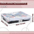 Hoolerry 6 Pcs Clear Plastic Clothes Storage Bags, 14.2 x 12 x 3.2 Inch - Image 2