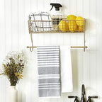 DII Rustic Bathroom Décor, Metal Storage, Large Towel Bar, Gold - Image 2