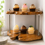 2-Tier Counter Corner Shelf ,Counter Corner Organizer,Natiral Edge Cedar Wood Bathroom Counter Organizer for Vanity Countertop Storage and Organization for Bathroom Kitchen Coffee Area, Over Sink - Image 5
