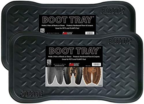 JobSite Heavy Duty Boot Tray, Multi-Purpose for Shoes, Pets, Garden - 15 x 28 Inch - 2 Trays by JobSite
