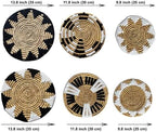 Laquedecraft Plates Wall Decor Set of 6, Handwoven Wicker (Art Deco) - Image 3