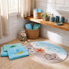 Remagr 8 Pcs Beach Bathroom Decor Set Coastal Ocean Shower Accessories - Image 6