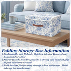 2 Pack Blue Floral Storage Bin with Lids, 15x10x10 Inch - Image 6