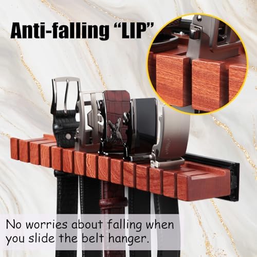 Walnut 14 Belts Organizer with Sliding System - Image 6