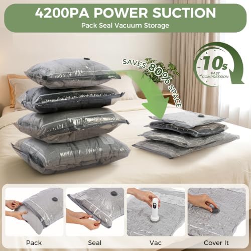 10 Small Vacuum Storage Bags with Rechargeable Electric Air Pump - Image 2