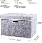 PRANDOM Large Storage Boxes with Lids [3-Pack] Fabric Decorative Storage Bins Cubes Organizer Containers Baskets with Handles for Closet Grey 17.7x11.8x11.8 In For 6+ Year Old Boys and Girls - Image 5