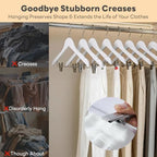 HOUSE DAY Wooden Hangers with Clips 24 Pack, Suit and Pants Hangers, White - Image 5