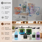 3+3 Pack Laundry Pods Containers & Dryer Sheet Holder & Laundry Detergent Dispenser, Laundry Room Organization and Storage Jars with Lids, Labels and Scoops for Scent Booster, Powder, Pods - Image 5
