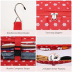 Surblue Hanging Closet Storage Bag Collapsible 3-Shelf Washable Oxford Fabric with 2 Hooks (XL 17.71 * 11.81 * 20in, Snow) - Image 6
