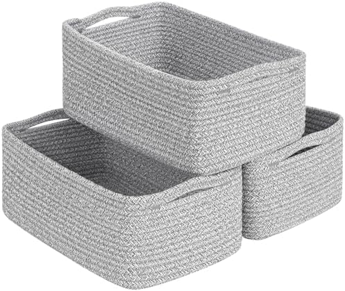 Goodpick 3-Pack Woven Storage Baskets for Closet,13 x 8 x 5 in by Goodpick