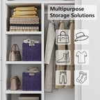 Vagusicc Wicker Storage Basket, Set of 2 Hand-Woven Paper Rope Wicker Basket, Foldable Cube Storage Bins, 9 inch Square Storage Baskets for Organizing Shelves & Decor, Purple (9″×9″×9″) - Image 6