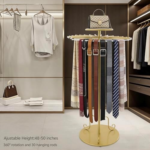 Rotating Scarf Organizer Purse Display Shawl Tie Rack Belt Hanger - Image 7