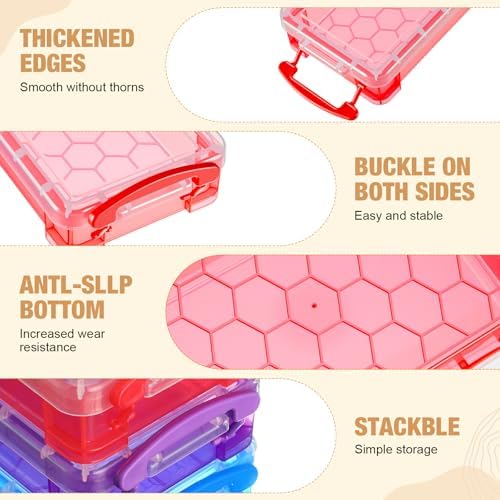 Gueevin 12 Pcs Pencil Box Clear Plastic Pencil Case, Mixed Colors - Image 3