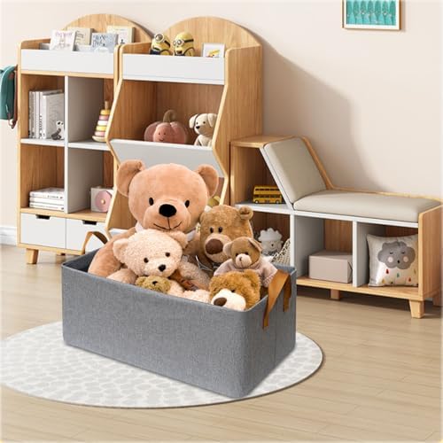SNWDN 4 Pack Closet Cloth Storage Bins with Handles（Grey 16.5''L x 11.8''W x 9.8''H） - Image 7