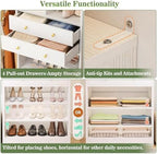 Besiost Closet System, Up to 134"/11.2 FT Closet Organizer with 4 Wooden Drawers and Shelves, Walk-in Closet System with 6 Hanging Rods, Built-in Closet Can Fit 96"/8FT, 120"/10FT, White Set 2 - Image 4