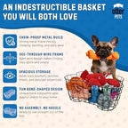 OtterPets Metal Dog Toy Basket Bone Shaped Indestructible Dog Toy Bin 17x13 - Image 2