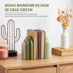 Lineshading 2 Pcs Boho Arch Bookends, Heavy Duty Book Ends for Shelves - Image 5