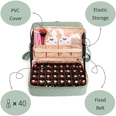 Nail Polish Organizer Bag Holds 50+ Bottles (15ml/0.5 fl.oz) &Nail Lamp - Image 6