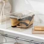 iDesign Stackable Shoe Box with Hinged-Lid, Set of 4, Clear - Image 3