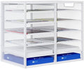 Mail Sorter for Desk, Countertop Literature Organizer, Student Mailbox for Classroom, Desktop Bill Paper Holder Rack for Office Home School, 12 Compartments, White by PAG-Mass