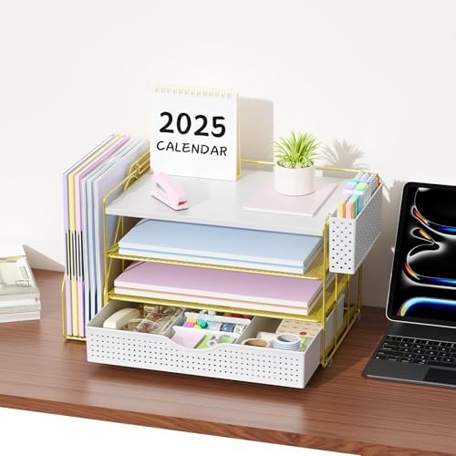Wood Desk Organizers and Accessories with File Holder & Catalog Racks - Image 6