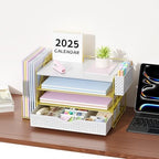 Wood Desk Organizers and Accessories with File Holder & Catalog Racks - Image 6