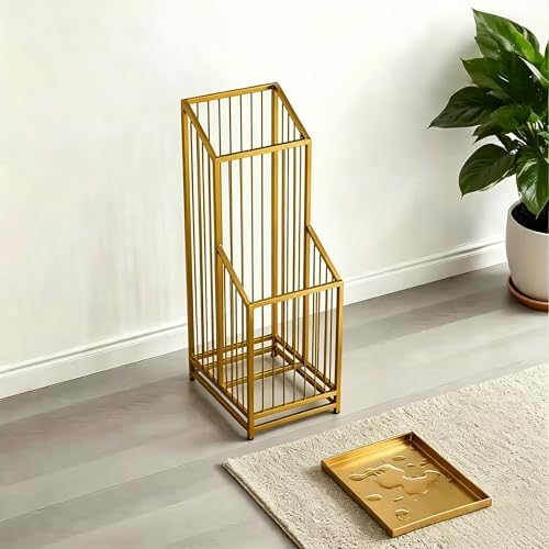 Elegant Metal Umbrella Storage Stand Rack Waterproof Entryway with Decorative, Durable Home & Hotel Entryway, Modern Home Decor, Office Entrance Stylish (Yellow) - Image 4