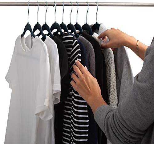 Simplify 10 Super Slim Velvet Huggable Hangers in Black - Image 6