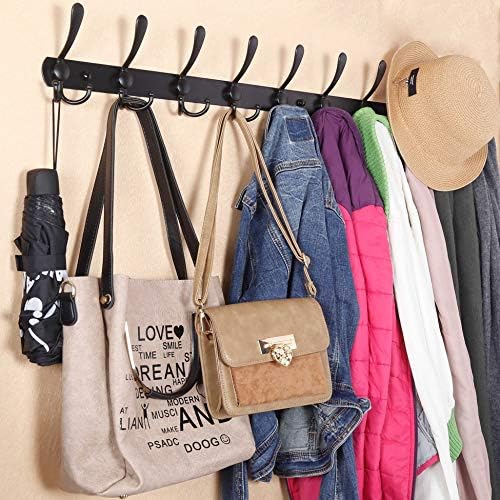 WEBI Coat Rack Wall Mounted,8 Tri Hooks for Hanging,Coat Hook,Hook Rack,Hook Rail,Coat Hanger Wall Mount Metal Wall Coat Rack for Coats,Hats,Jacket,Bronze - Image 3