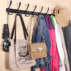 WEBI Coat Rack Wall Mounted,8 Tri Hooks for Hanging,Coat Hook,Hook Rack,Hook Rail,Coat Hanger Wall Mount Metal Wall Coat Rack for Coats,Hats,Jacket,Bronze - Image 3