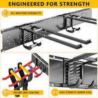 Garage Tool Organizer Wall Mount, 48inch Heavy-Duty Garage Storage System and Garden Tool Organizer with 6 Adjustable Hooks for Shovel, Snowboard, Yard Tools and Shed - Image 4