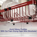 MAJALiS Red Expandable Dish Drying Rack Over The Sink with Anti Slip Grip - Image 7