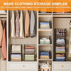 Hongtamoya 4-Tier Stackable Closet Organizers and Storage Shelves, Clothes Storage Basket, Clothes Shelf Organizer Sweater Organizer Bins Container for Wardrobe Kitchen Bathroom Office, Black - Image 6
