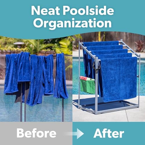 Coast Modern Pool Towel Rack – Choose Your Color - Outdoor & Indoor 5 Beach Towel PVC Drying Rack - Image 6