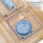 iDesign Linus Plastic Kitchen Drawer Organizer for Silverware, Spatulas, Cutlery, Gadgets, Office Supplies, Cosmetics, 4" x 4" x 3", Set of 2, Clear - Image 3