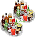 Lazy Susan Organizer for Refrigerator, 13" x 8.5" Clear Rectangular Fridge Organizer Turntable for Condiments, Spice Racks Organizer for Cabinet, Pantry & Kitchen Countertop (2 Piece) by Unknown